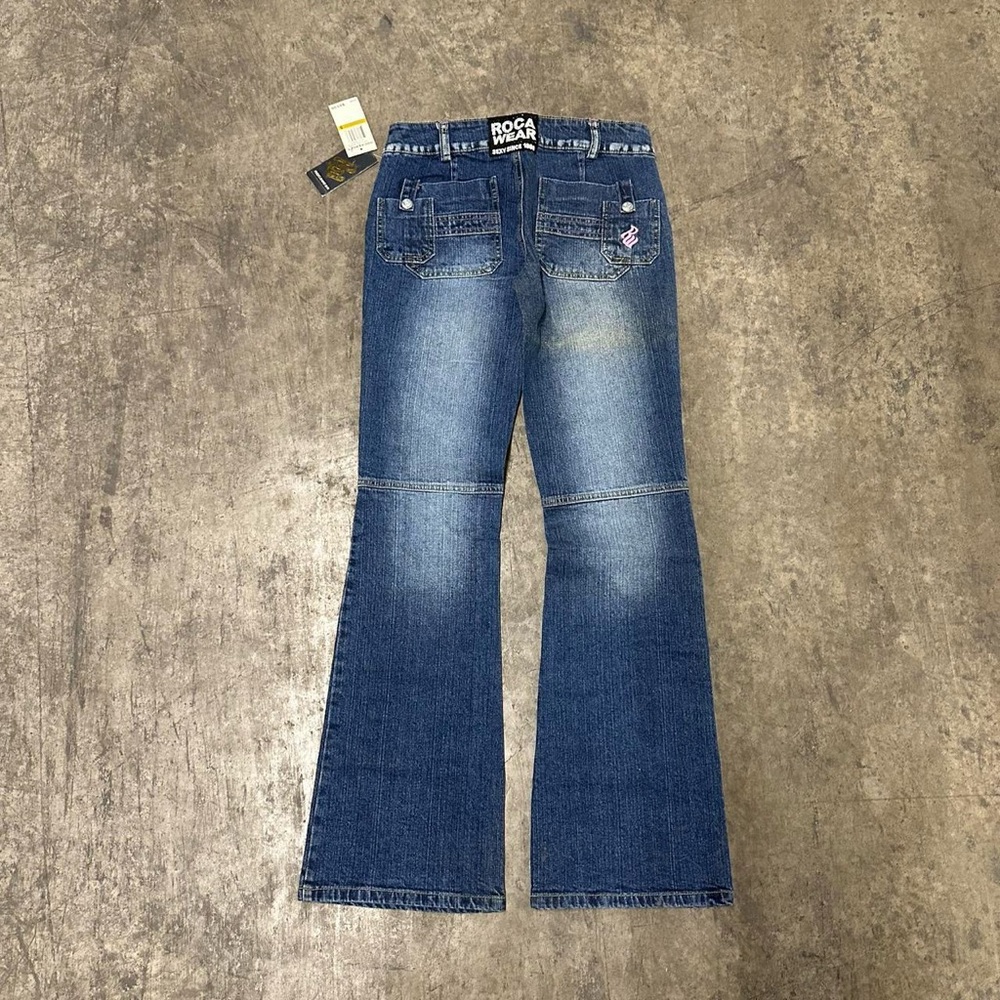 Y2K Rocawear bedazzled Deadstock flare jeans blue juniors 7 - Picture 1 of 7